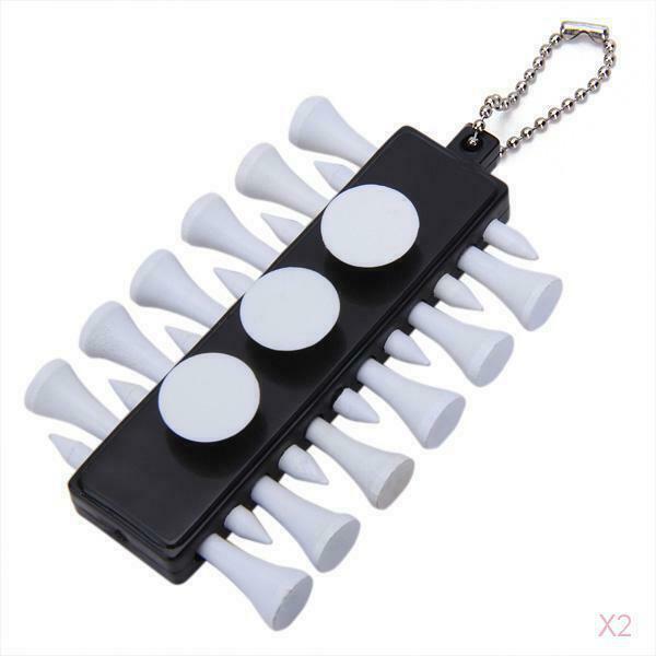 2x 12pcs Golf Ball Wooden Tees 3 Markers Tee Holder Carrier Club Chain Gift