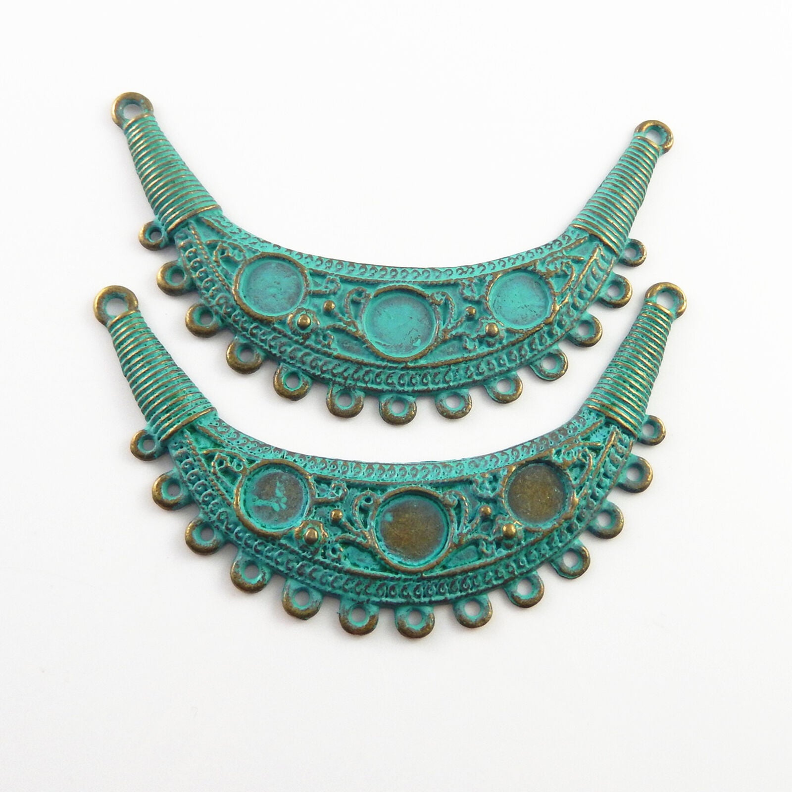 2-pack Retro Alloy Collar Charm Patina Pendant DIY Jewelry Connector 92*53*2mm