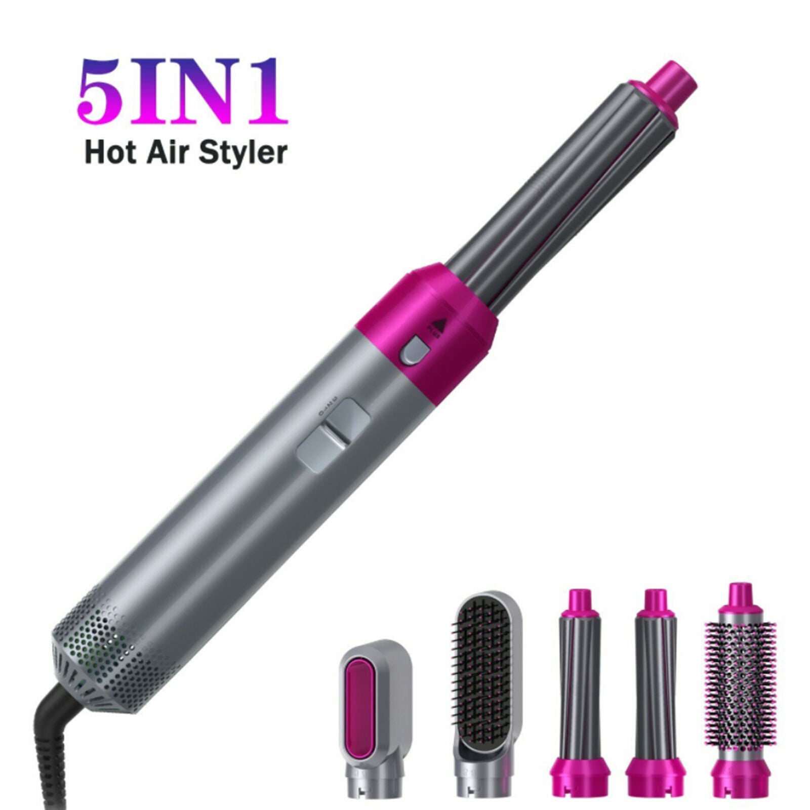 5 in 1 Electric Hair Dryer Blow Curler Set Detachable Styler Hot Air Brush