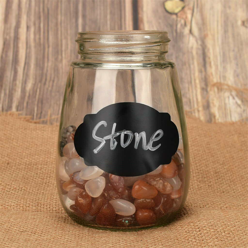 60x Blackboard Chalk Board Stickers Kitchen Jar Tags Removable Pantry Labels