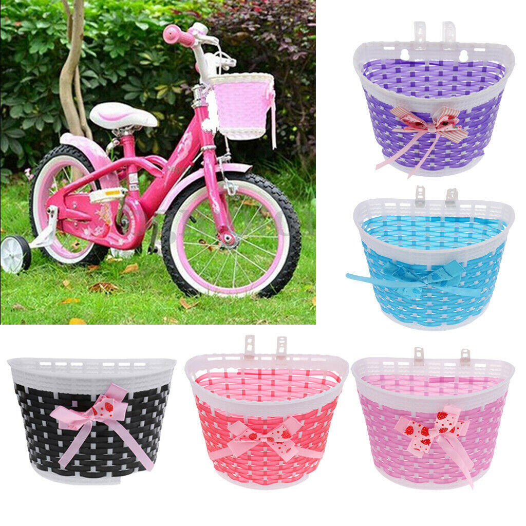 Girl's Bike Basket Front Handlebar Kid's Bicycle Baskets Storage Organizers Box