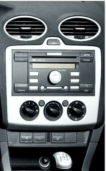 BLACK DOUBLE DIN FASCIA FACIA SURROUND DFP-07-09 FOR FORD FOCUS MK 2 2005 ONWARD