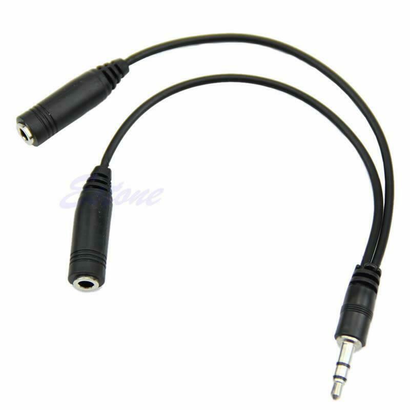 3.5mm 1/8 Male To 2 Dual Female Earphone Headphone Stereo Audio Y Splitter Cable