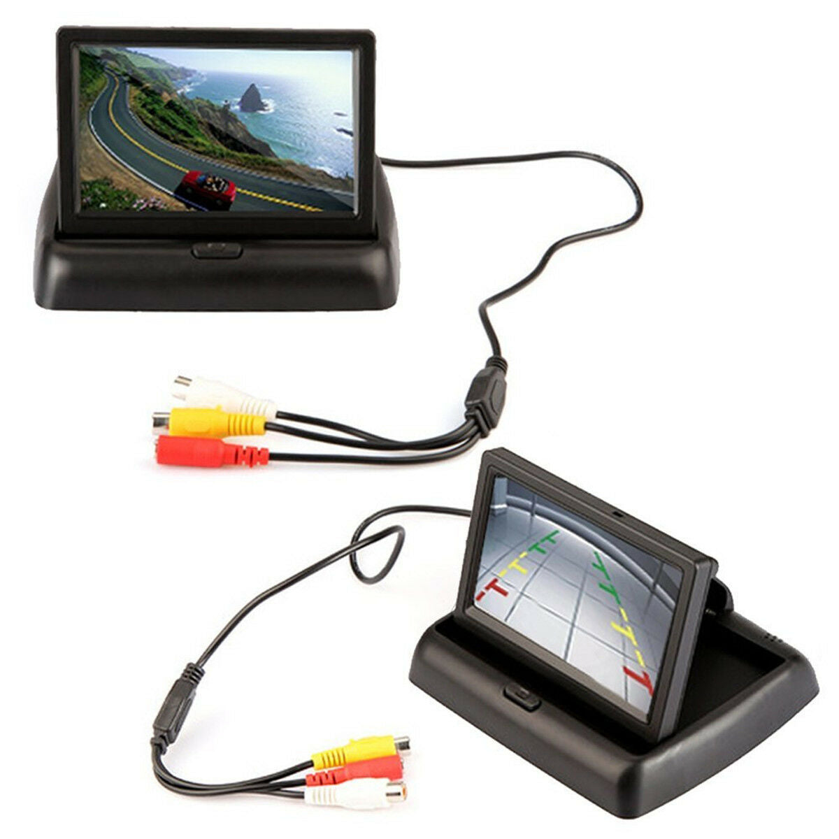 Car Rear View Backup 8LED IR Night   Camera + 4.3" Foldable Display Monitor