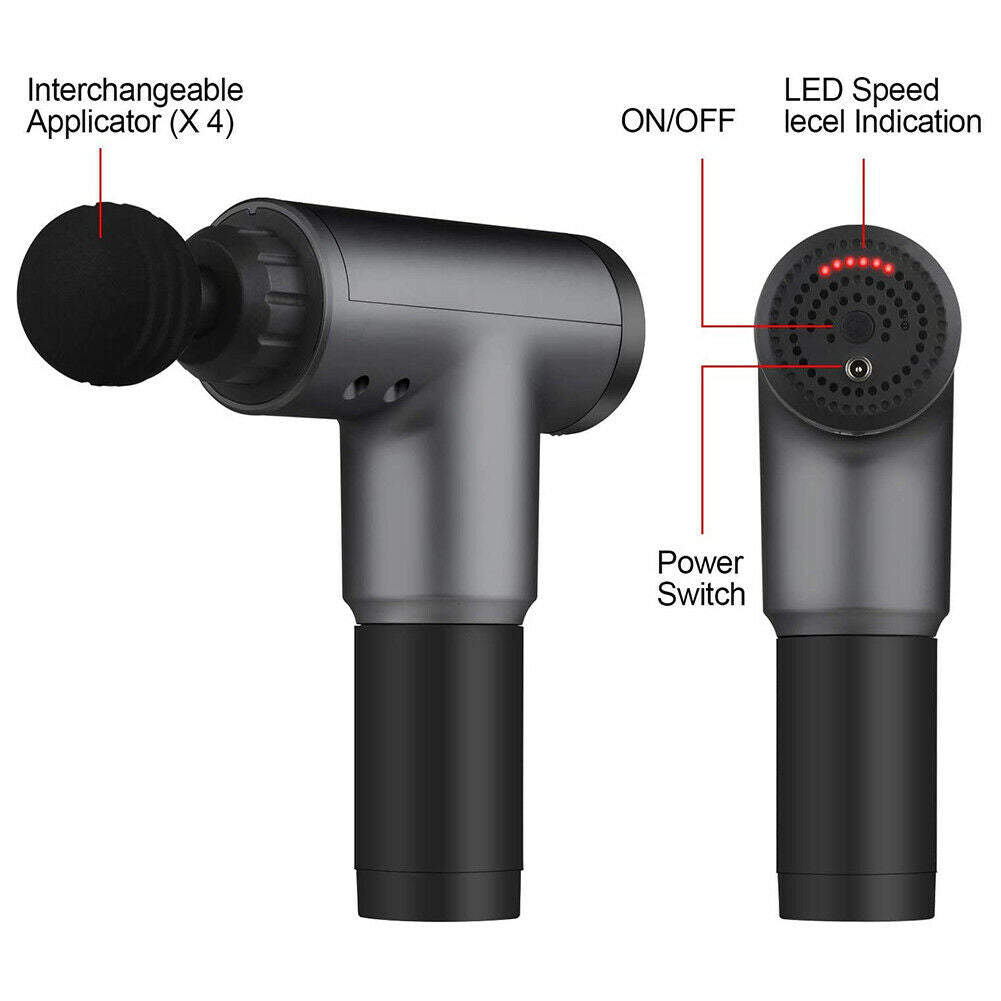 Electric Fascia Gun Muscle Relax Device Vibration Massager US @