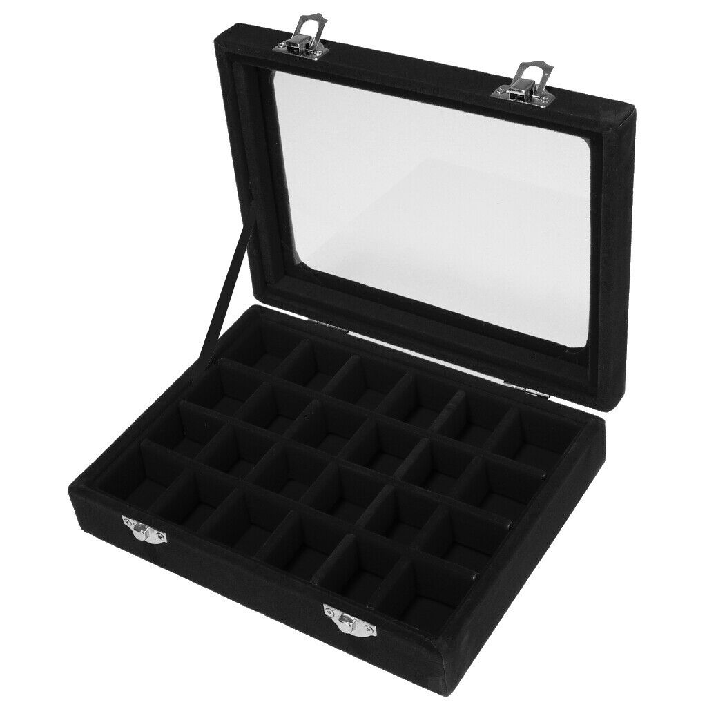 Velvet Jewelry Necklace Earringing Storage Display Box Case Woman Gift Black
