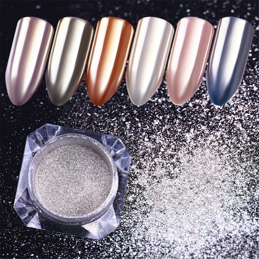 US Hot DIY Nail Art Pigment Glitter Mirror Mermaid Chrome Powder Dust Gel Polish