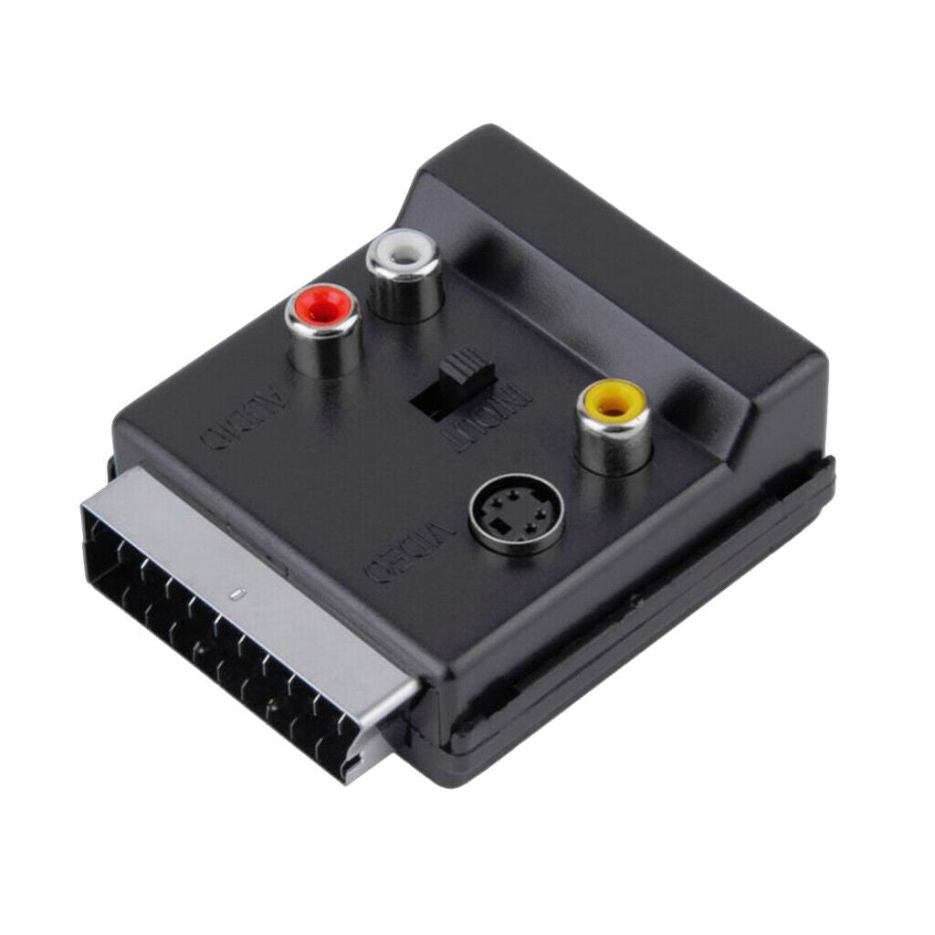 RGB Scart to Composite 3RCA S Video AV TV Audio Adapter Converter Switch
