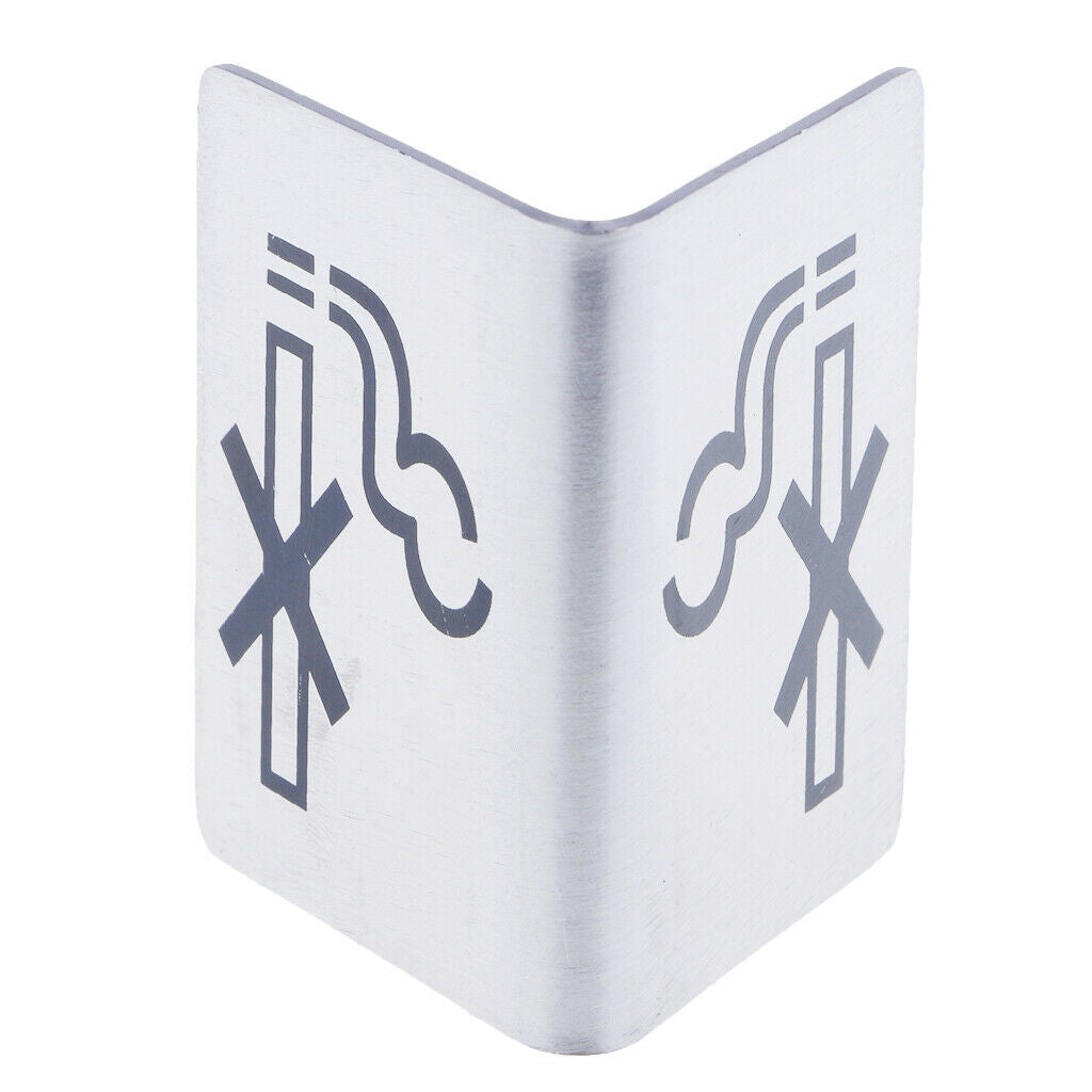 Triangle Stainless Steel No Smoking Sign Table Signs for Hotel/Office