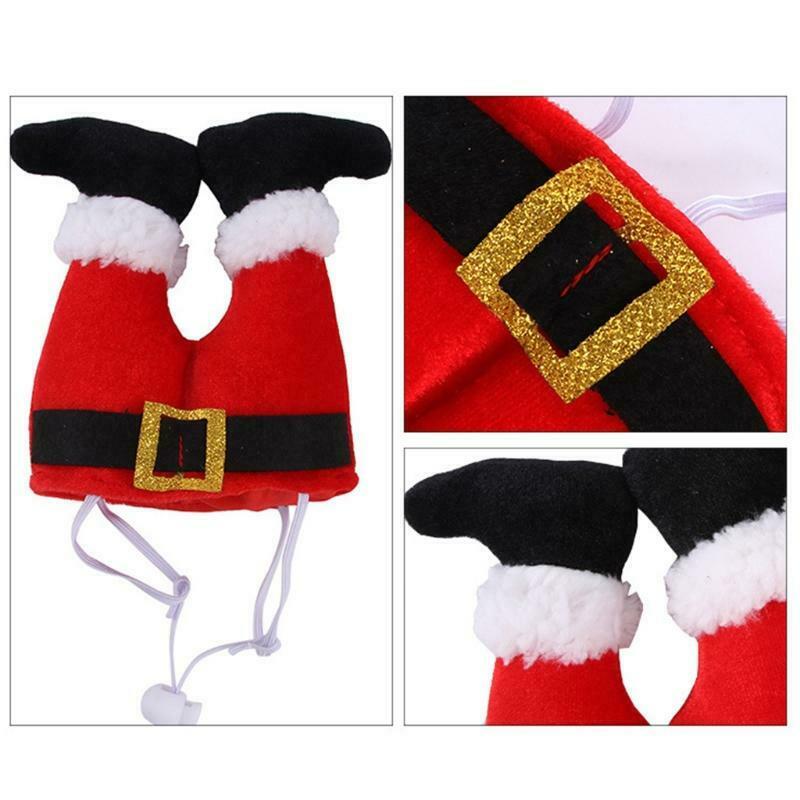 Cat Cap Santa Pants Christmas Headwear Soft Comfortable Novelty Pet Hat for Dogs
