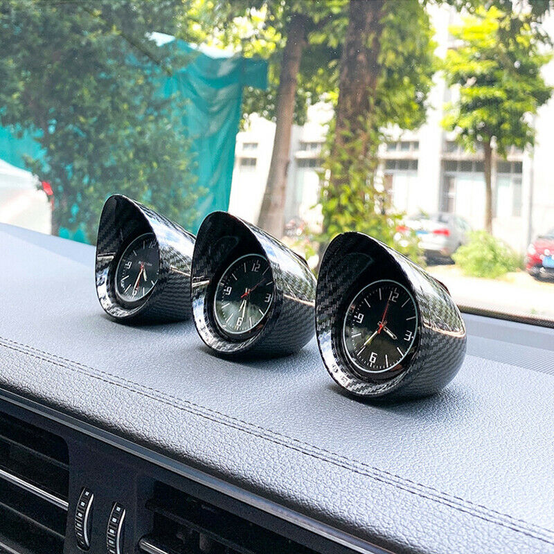 Carbon Fiber Electronic Car Interior Dashboard Clock w/ Auto Luminous Backlight