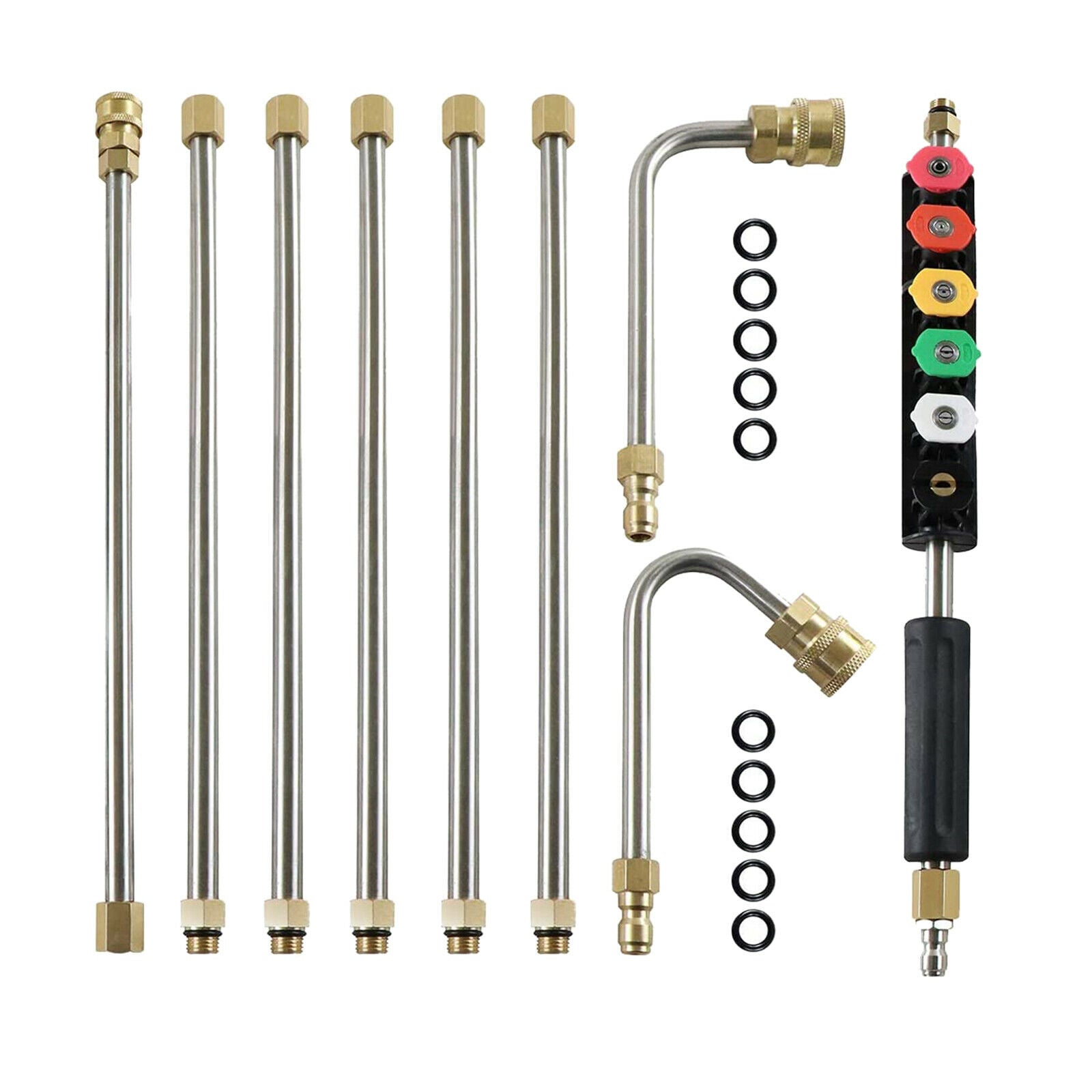 9pcs Pressure Washer Extension Wand Power Washer Lance 1/4'' Quick Connect