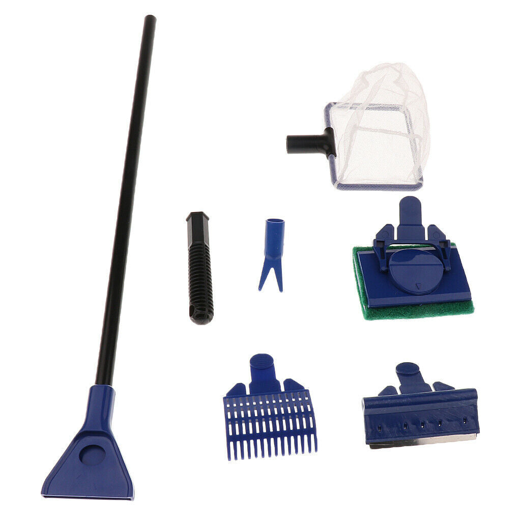 5 in 1 Multi-Function Aquarium/Fish Tank Cleaning Tool, Algae Scraper, Fish Net,