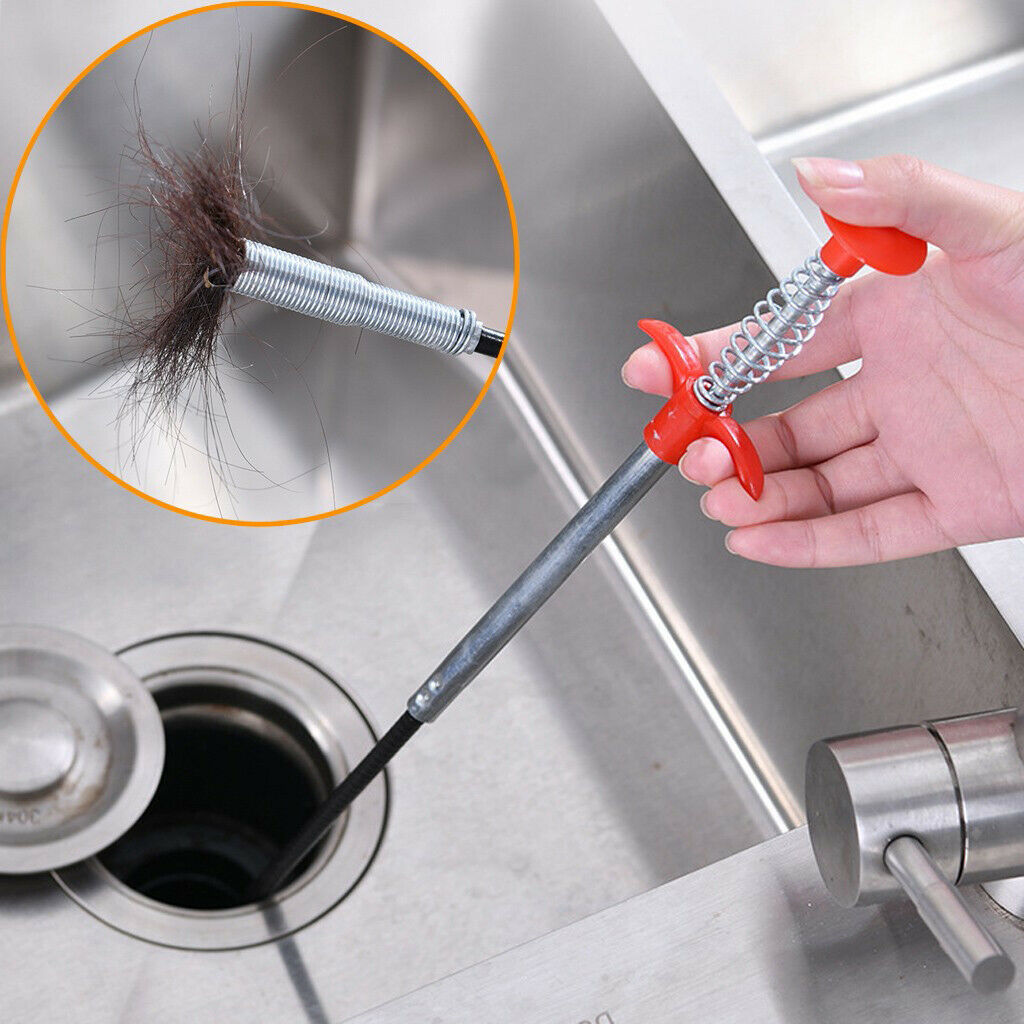 Spring Pipe Sink Cleaning Hook Kitchen Bathroom Sewer Dredging Tool 200cm