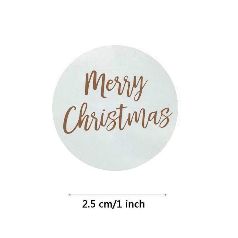 500pcs Round Transparent Merry Christmas Stickers Envelope Gift Cards Seal Label