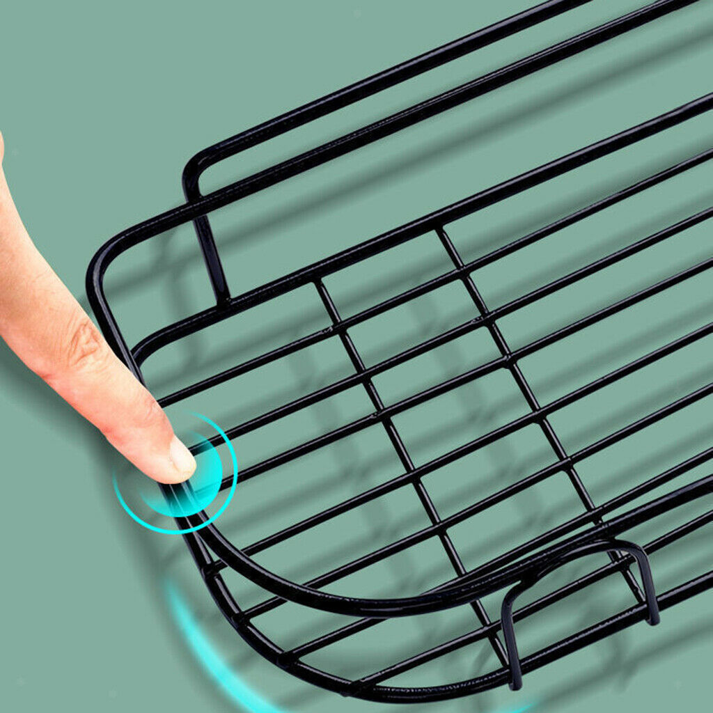 2x Cast Iron Wall Mounted Kitchen Corner Shelves Basket Storage Organizer