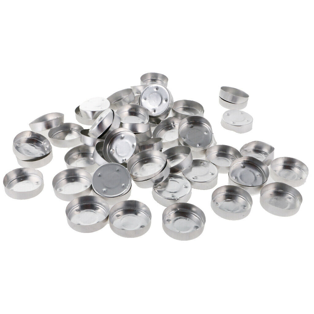 100x Mini Aluminum Tea Light Tins Empty Case Containers for Candle Making # 1