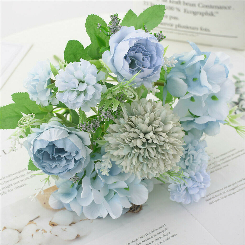 2Pcs 7 Head Artificial Peony Flower Bouquet for Home Garden Wedding Party