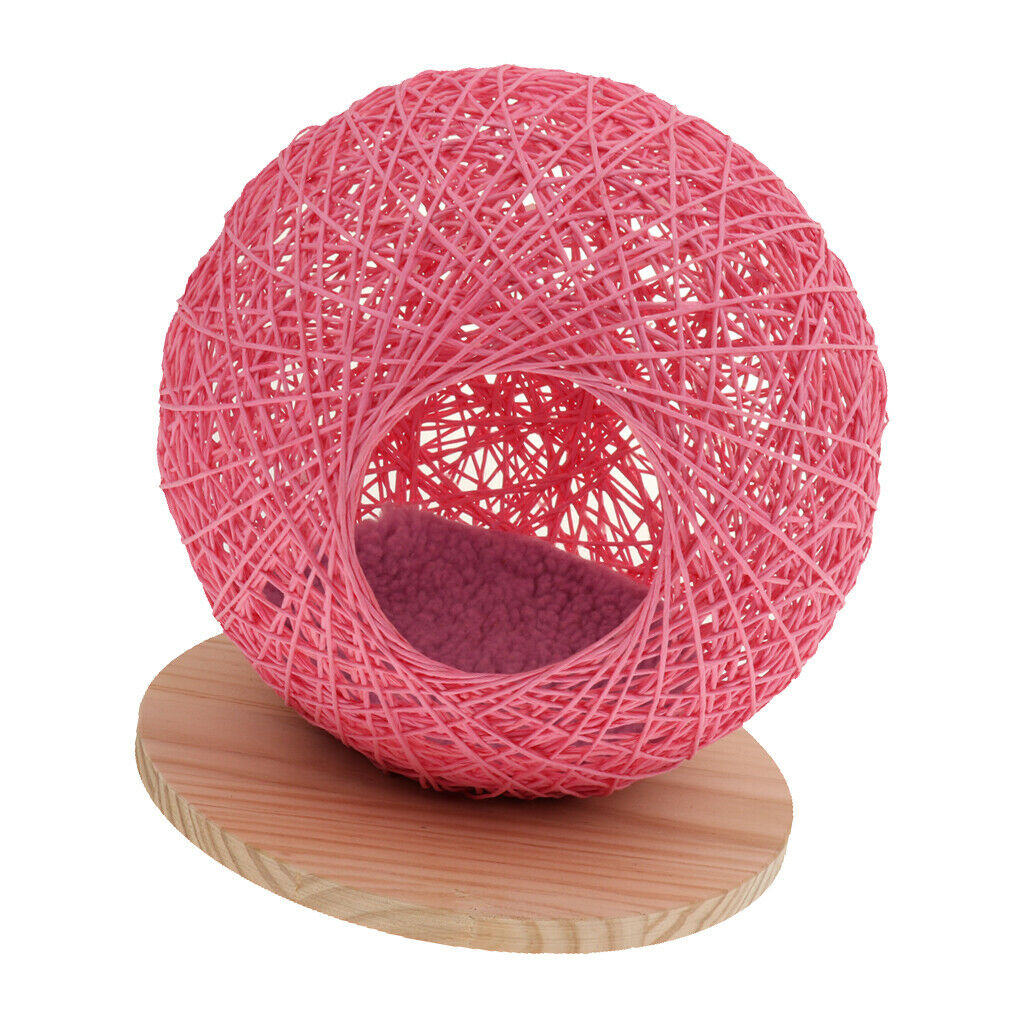 Handmade Pet Hamster Vines Rattan Nest House Small Animal Supplies Pink L