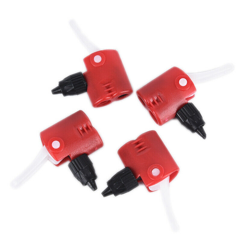 Bicycle Red Pump Valve Nozzle Hose Adapter Double Head Pumping AccessorieY1