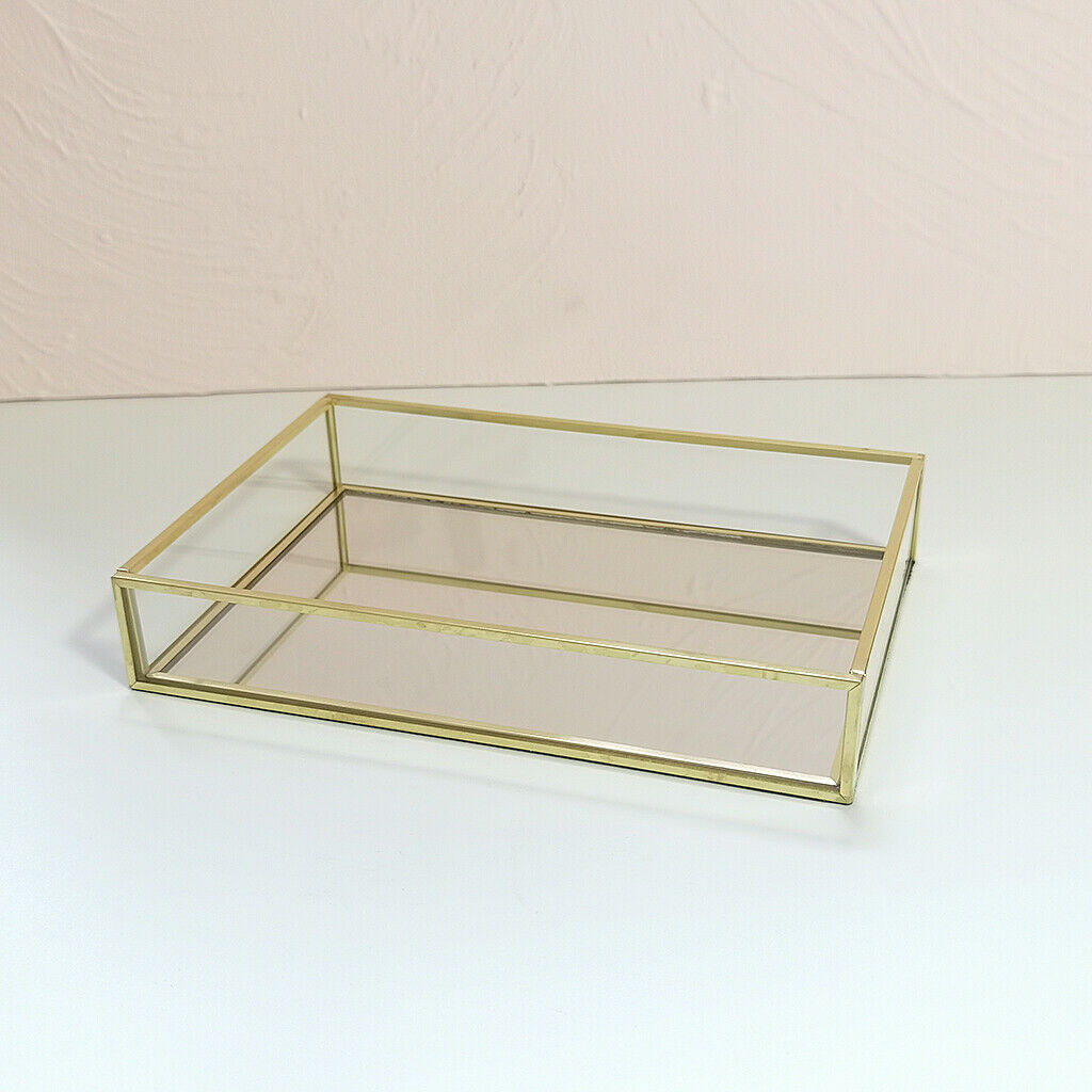 Retro Glass Decorative Storage Tray for Makeup Jewelry Display Kitchen Table