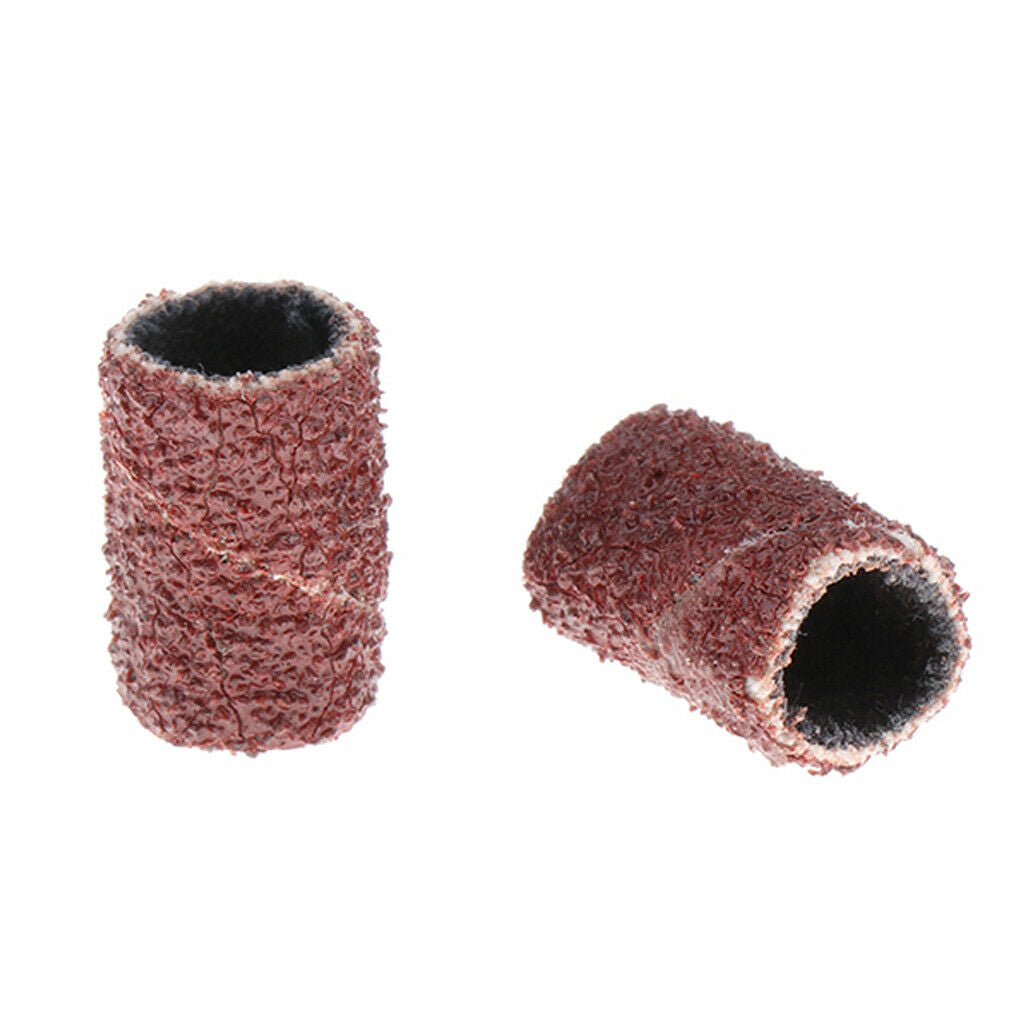 100x Drill Sanding Bands Gel Calluses Remover Polishing Pedicure Tools Brown