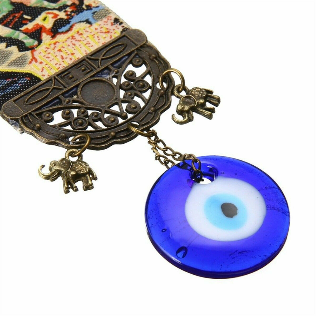 Turkish Greek Blue Big Evil Eye Amulet Wall Hanging Hand Made Lucky Pendant Gift