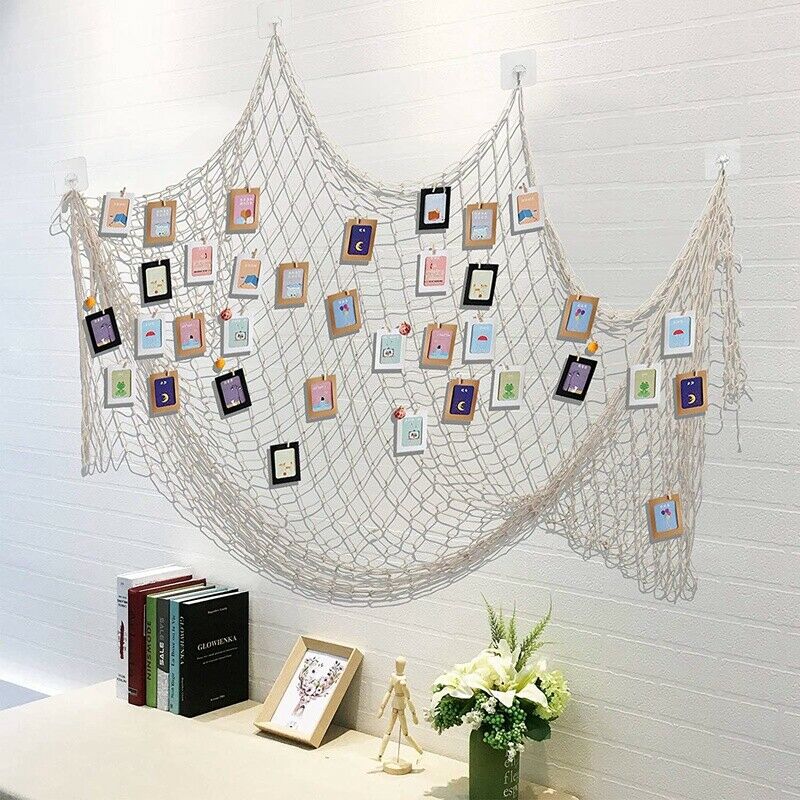Fish Net for Home Photo e Wall Decorative Mediterranean Style for Nautical PI1Q1