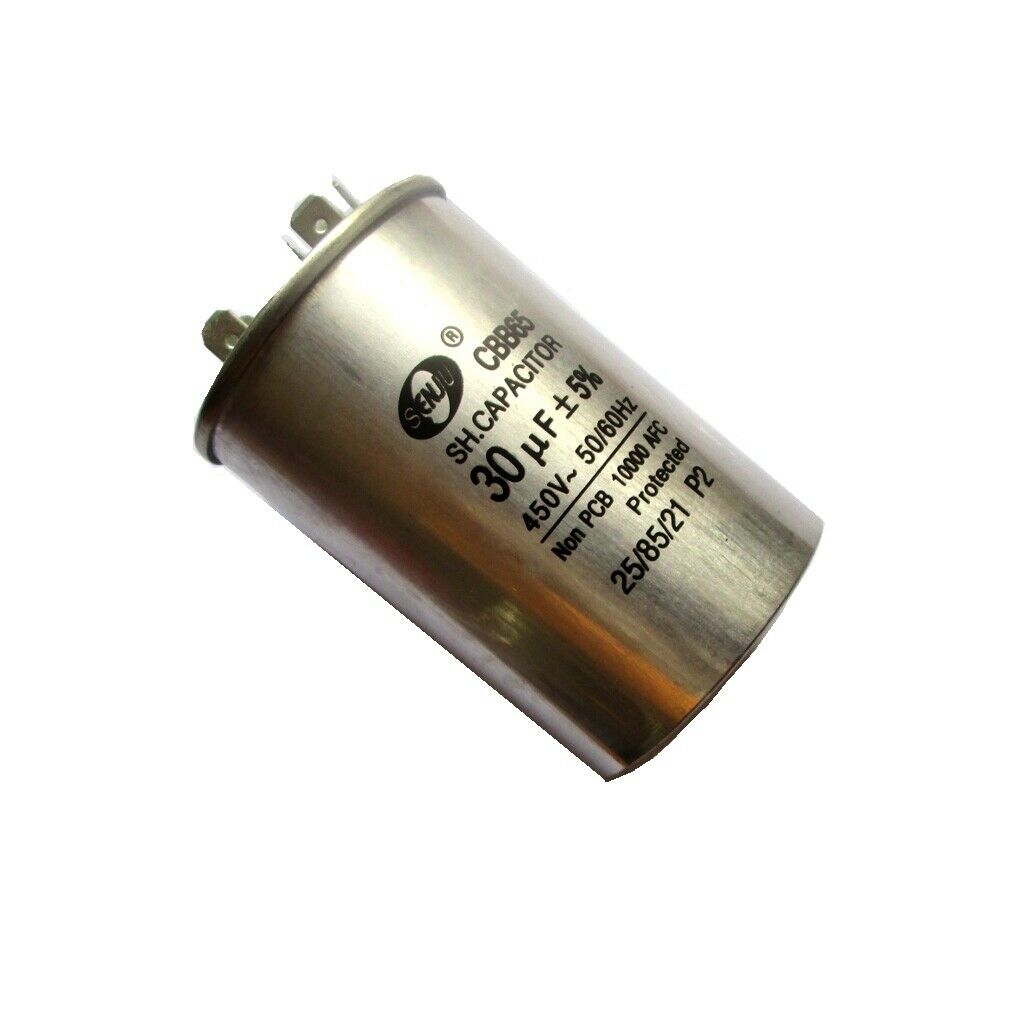 Round motor running capacitor 30uF 450VAC 50 / 60Hz for air conditioning