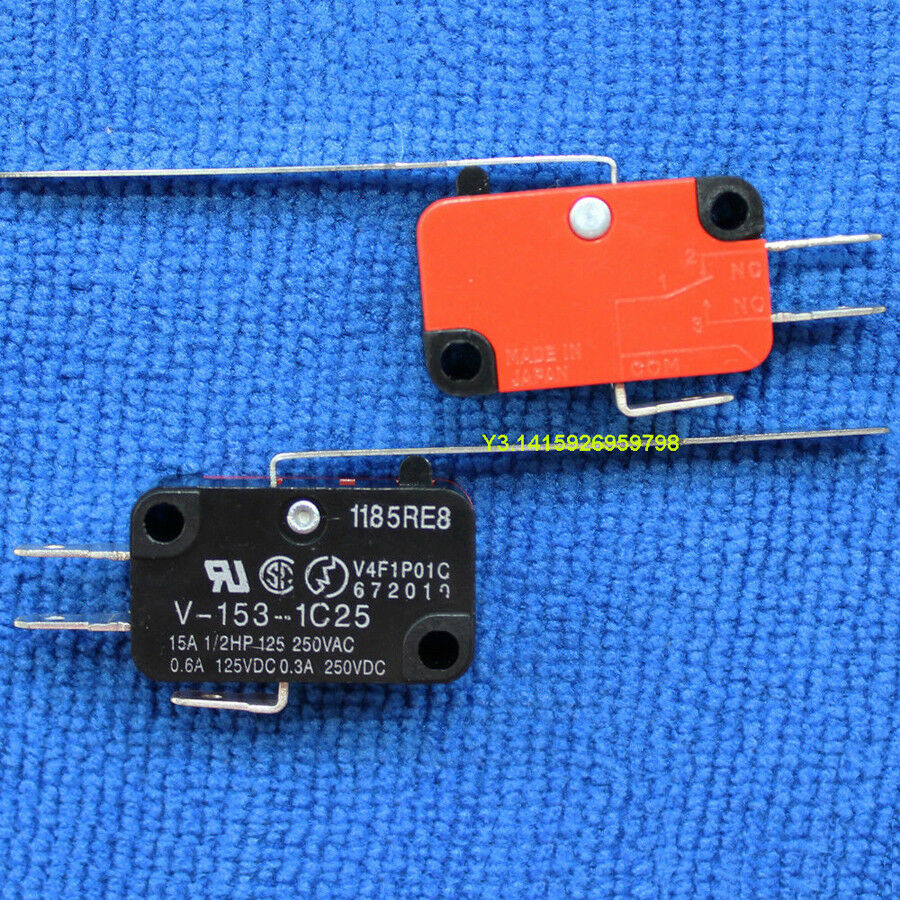 5Pcs  V-153-1C25 Long Straight Hinge Lever Type SPDT Micro Switch Limit Switch