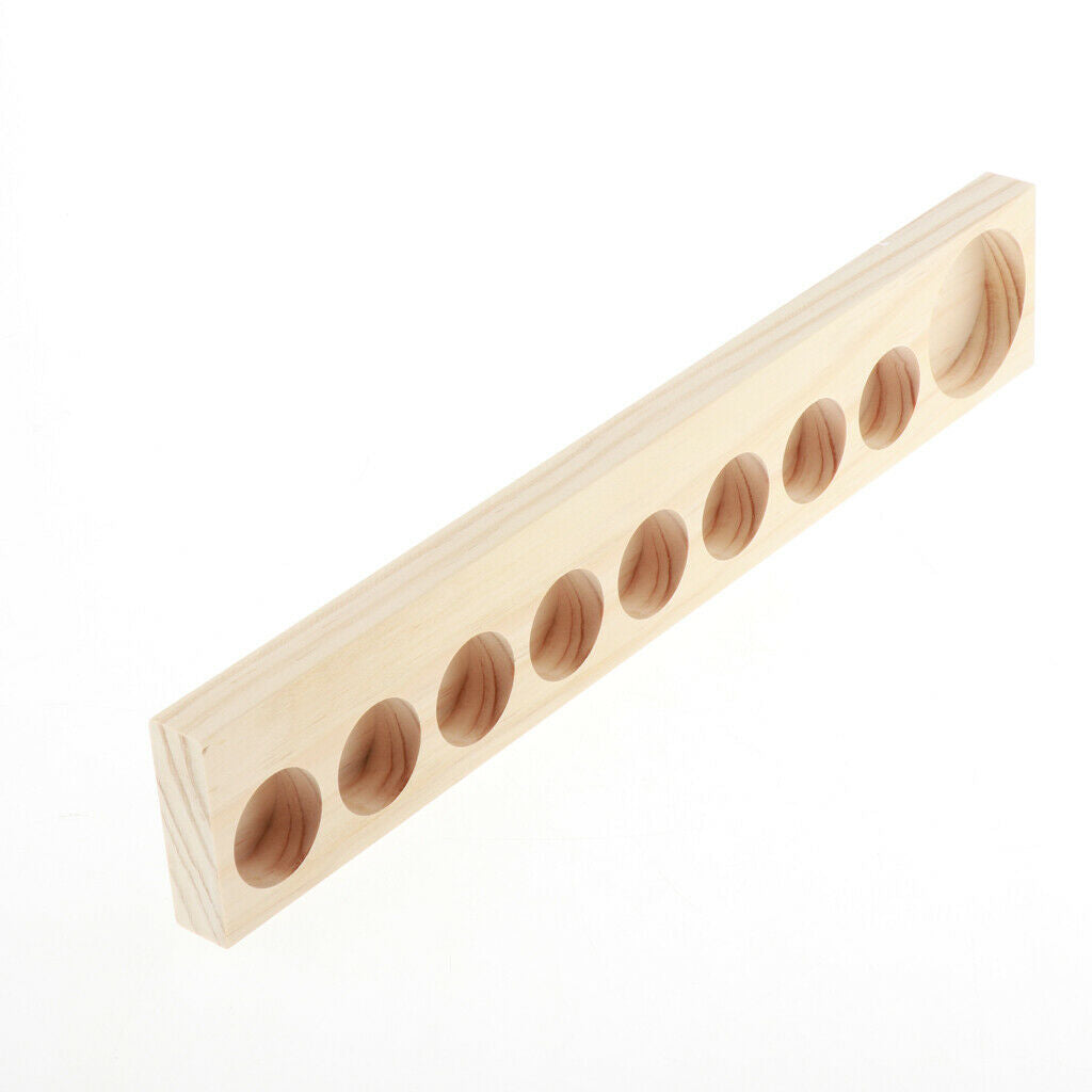 9 Slots Wood Essential Oil Tray Organizer Show Stand Rack Display Storage