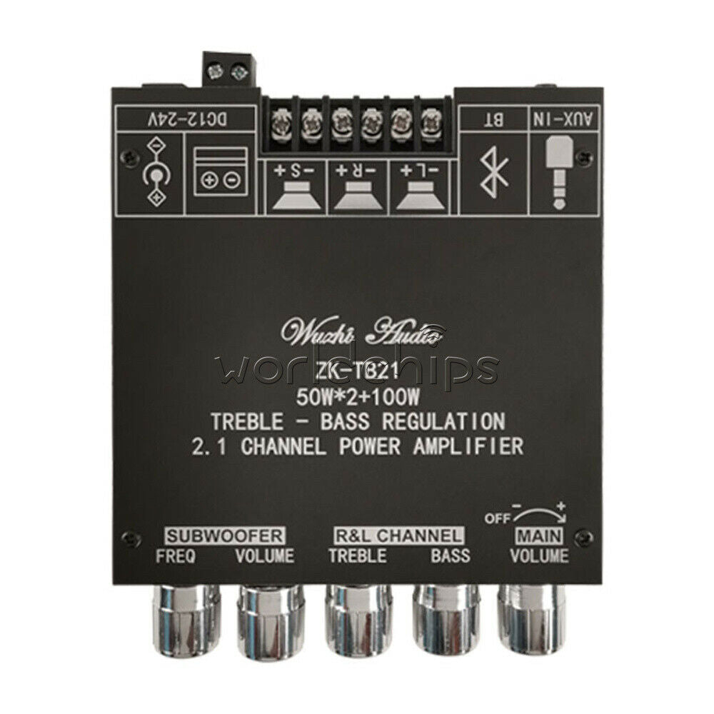 Digital Bluetooth 5.0 TPA3116D Amplifiers Board 2.1 Channel Audio 2*50W+100W AUX