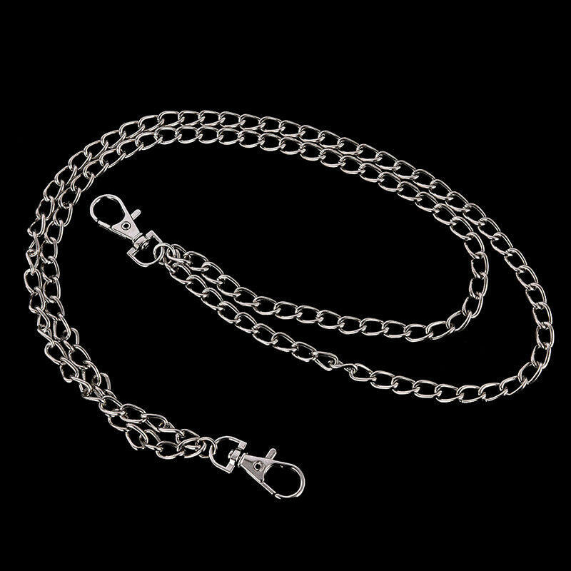 Extra Long Metal Hipster Jean Belt Keychain Ring Clip Key Chain Punk Silve.l8