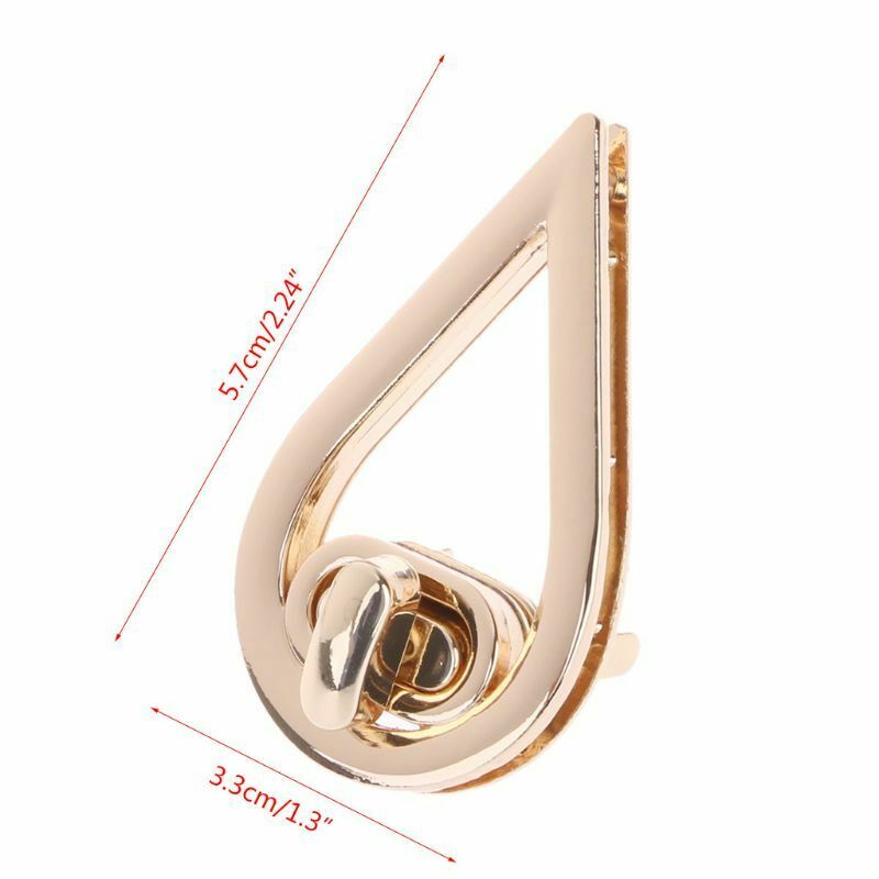 Metal Clasp Turn Lock Water Drop Twist DIY Handbag Bag Buckle Hardware Craft Acc