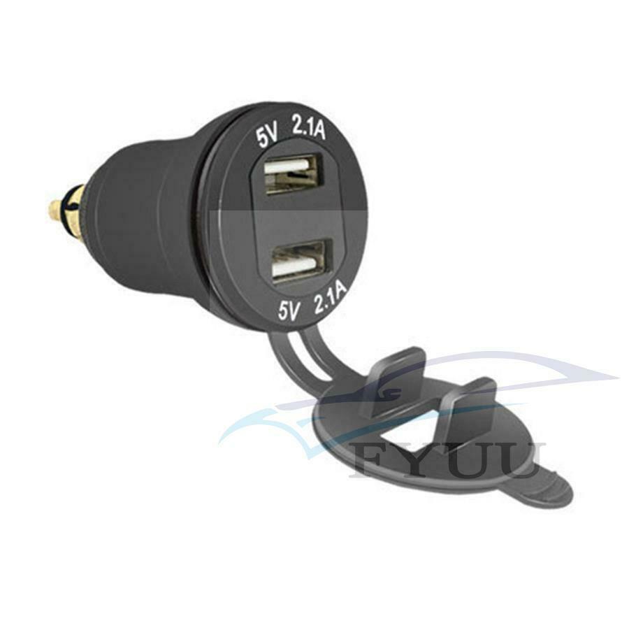 Aluminum Alloy CNC Metal Shell Motorcycle Dual USB Charger 12-24v 4.2A Voltmeter