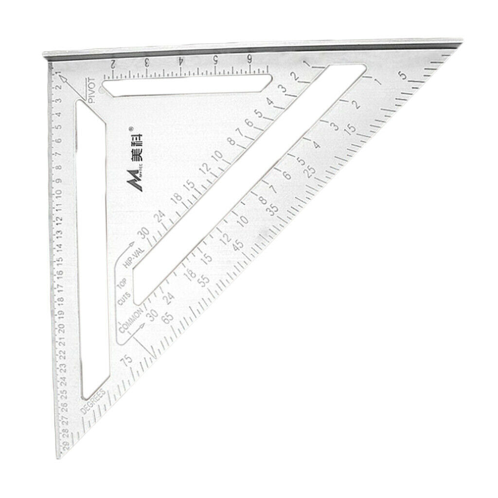 Metric 30cm Aluminum Carpenter Triangle Square Ruler Angle Measuring Durable