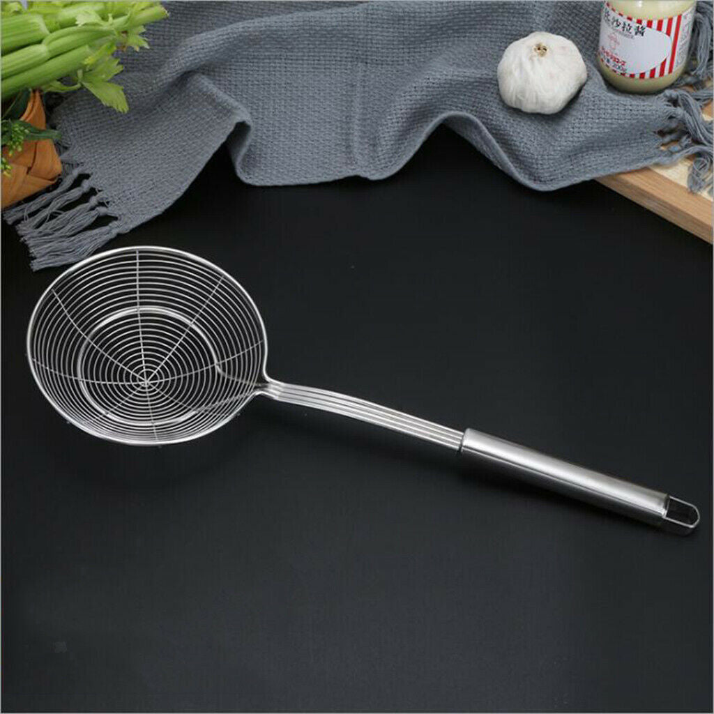 2x Stainless Steel Skimmer Colander French Fries for Fish Pasta 18cm/20cm