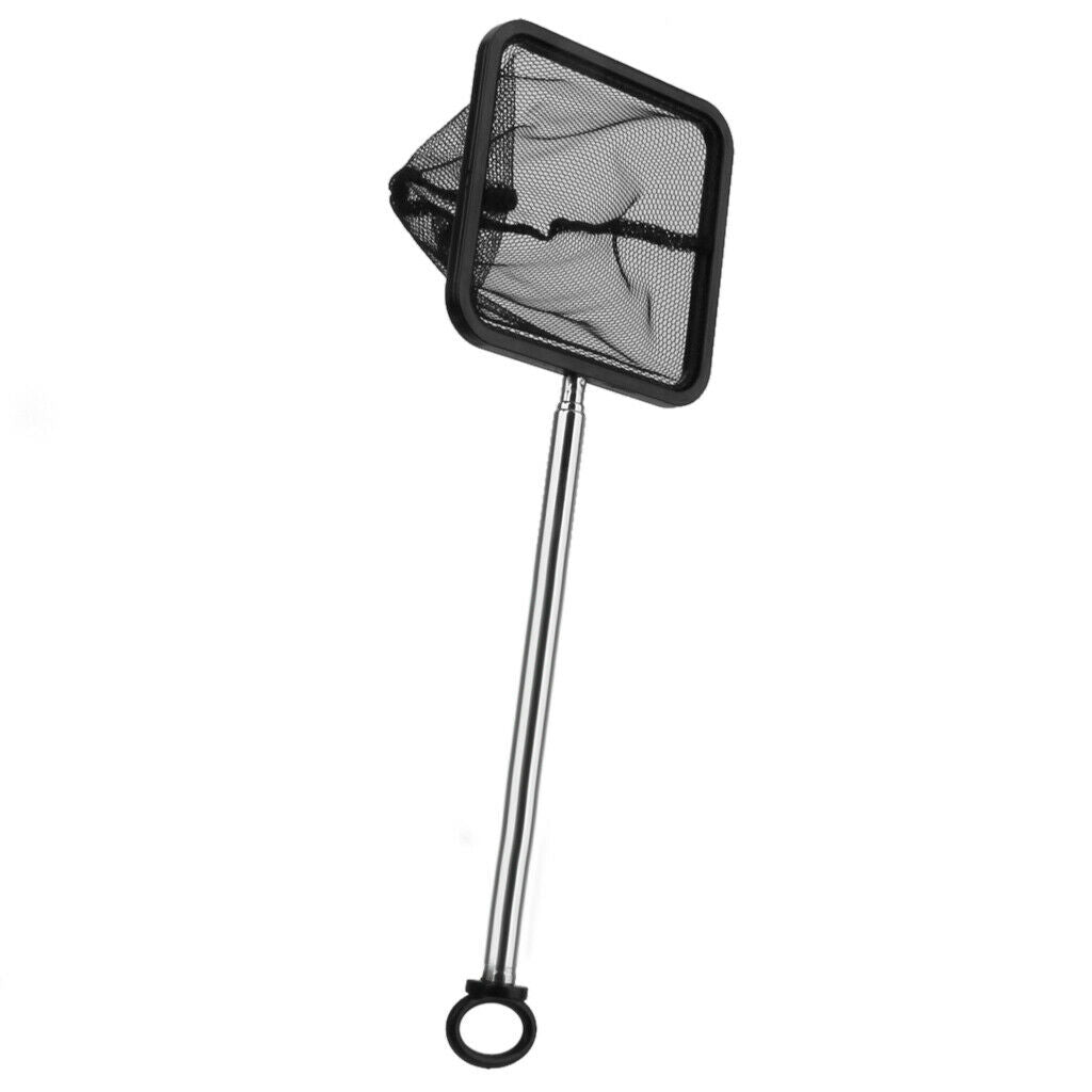 2 x Square Aquarium Shrimp Small Betta Tetra Fish Tank Net W.Retractable Handle