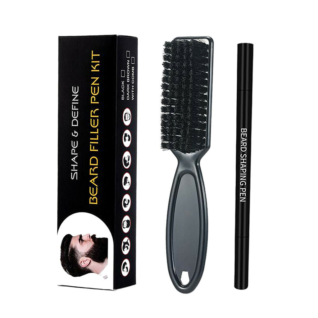 2 in 1 Natural Moustache Eyebrow Beard Filler Pen Sharpen & Define Beard