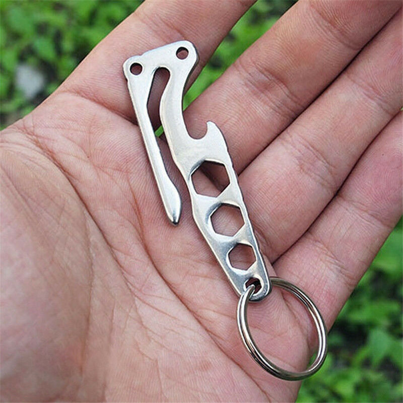 1PC Stainless Steel Pocket Multifunction Tool Opener Keychain Key Ring ED.l8