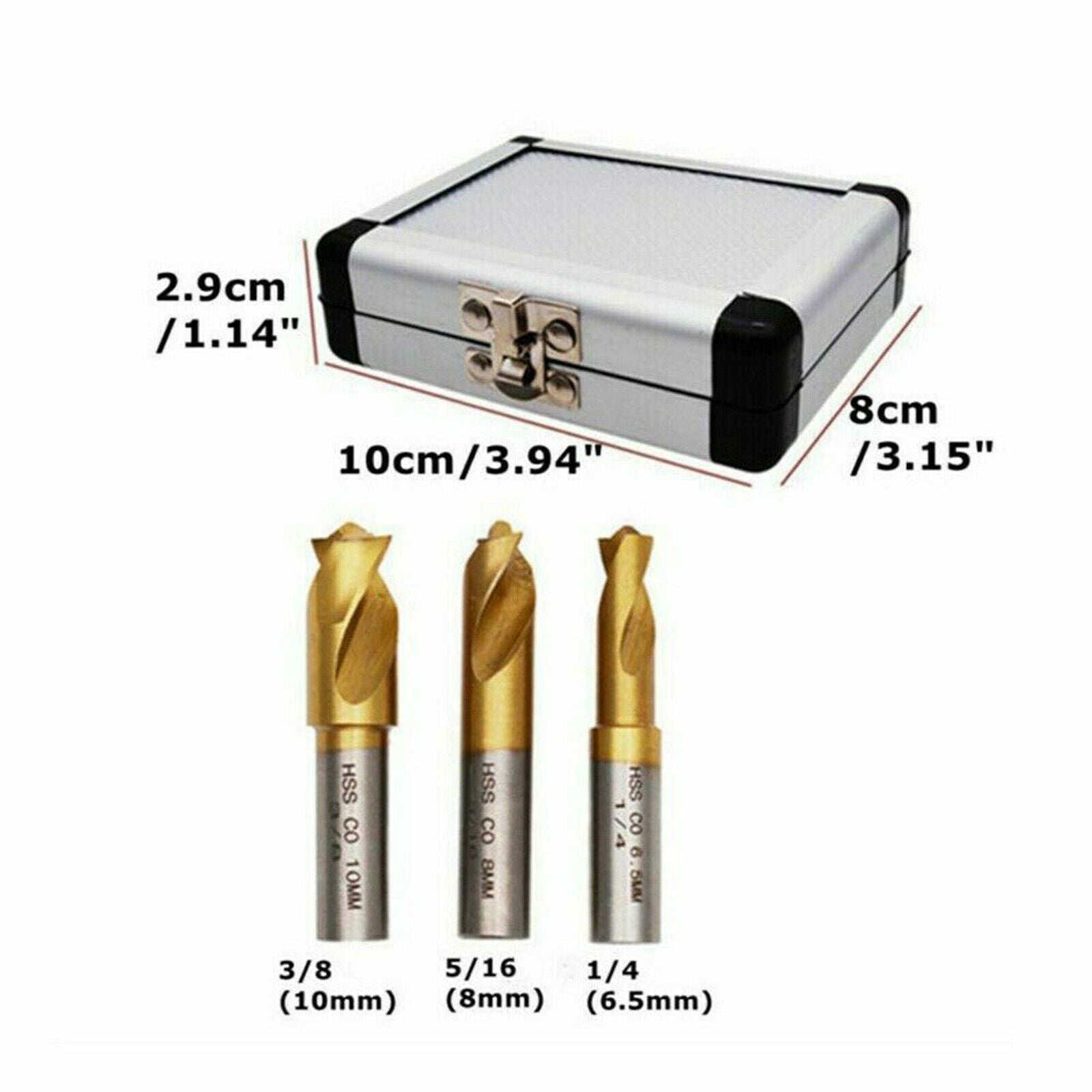 3 PCS HSS Twist Drill Bit for Hard Metal Copper Aluminum Tool 1/4 5/16 3/8