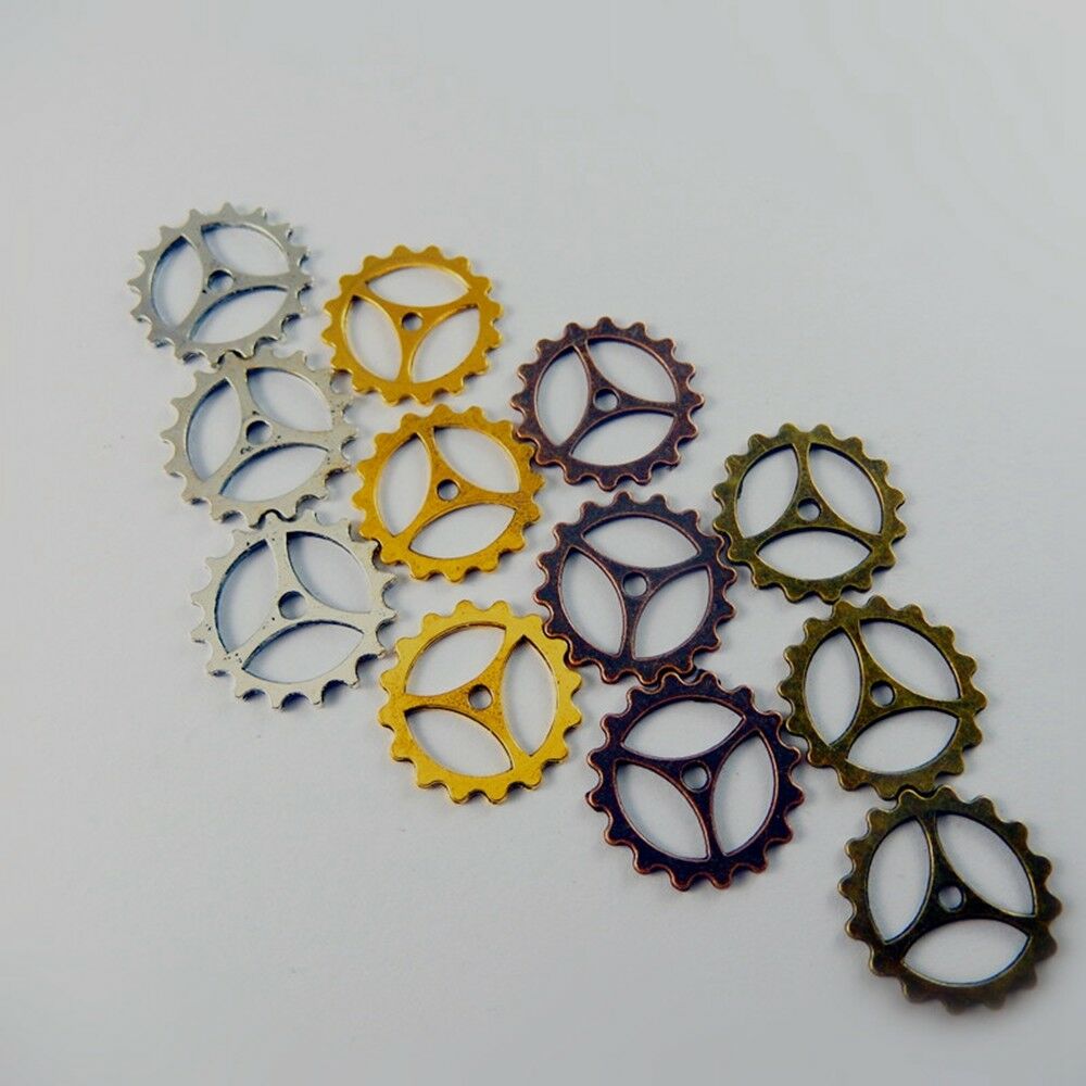 Lot of 24 Retro Steampunk Gear Metal Alloy Spacers Jewelry Making Beads 21*1mm