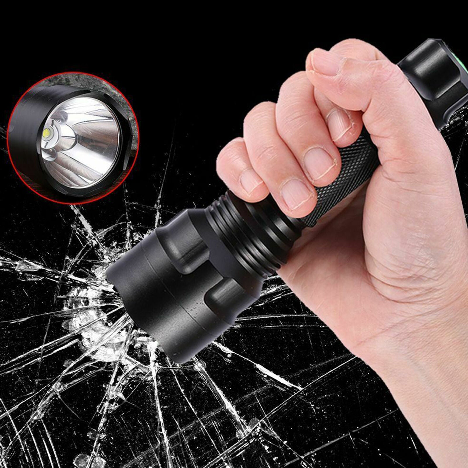 90000LM Super Bright T6 LED 5 Modes Zoomable Portable Camping Flashlight Torch