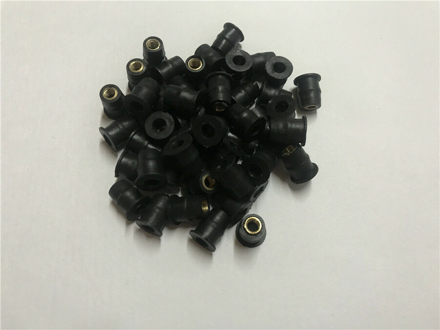 50x Rubber Well Nut brass wellnut Motorcycle Bike Windscreen Fairing M5 5mm
