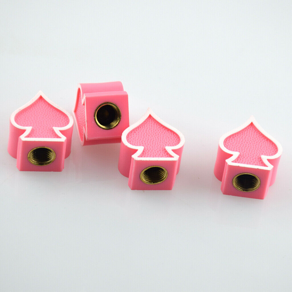 8X Car Custom Ace of Spades Wheel Tire Air Valve Stem Cover Caps Pink Sliver
