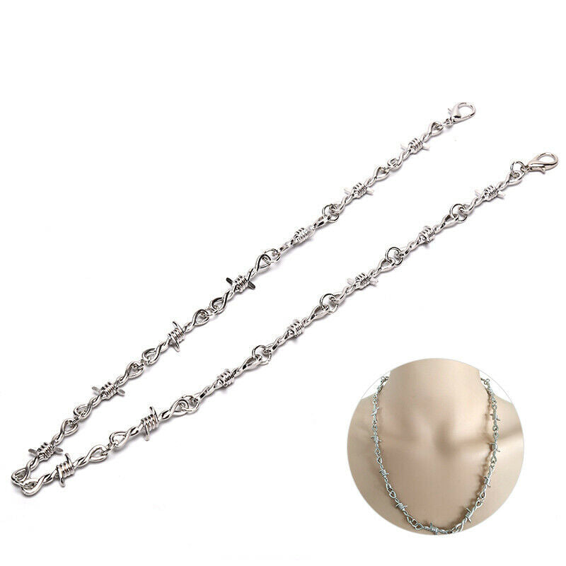 Punk Women Men Thorns Chain Pendant Choker Necklace Hip Hop Jewelry Gift .l8