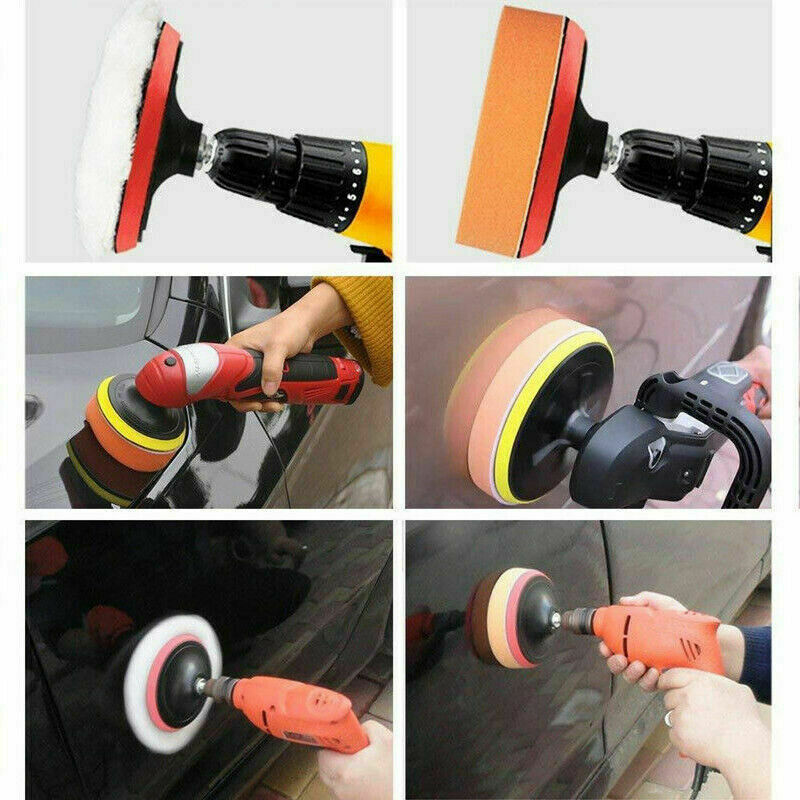 31Pcs 3 inch Buffing Polishing Pads for Drill Adapter Car Auto Waxing Sponge Pad