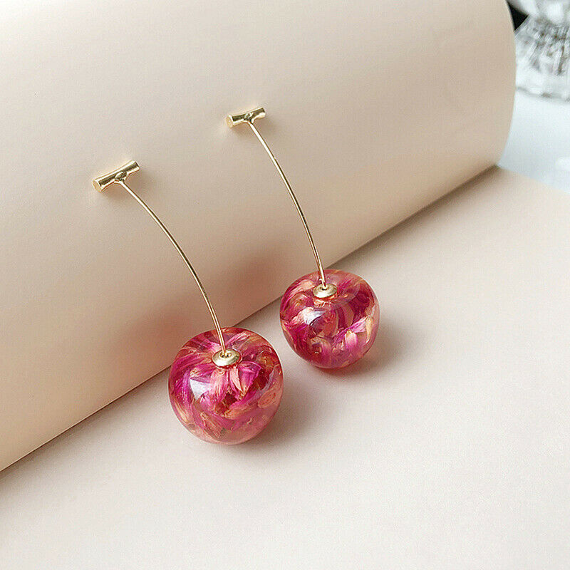 2021 Fashion Women Earrings Contracted Sweet Cherry Modelling Long Earrings