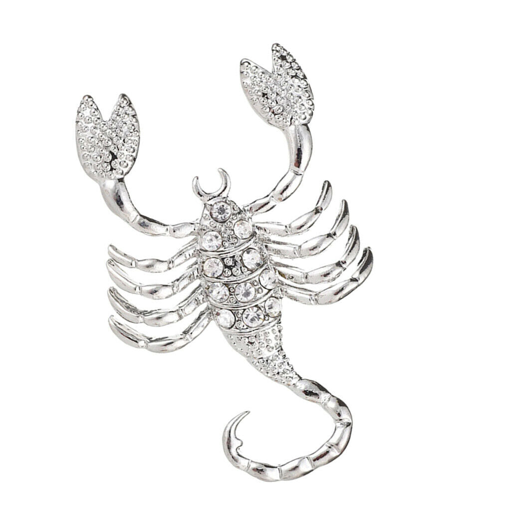 Crystal Scorpion Brooch Pin Clothing Breastpin Women Mens Punk Accessories