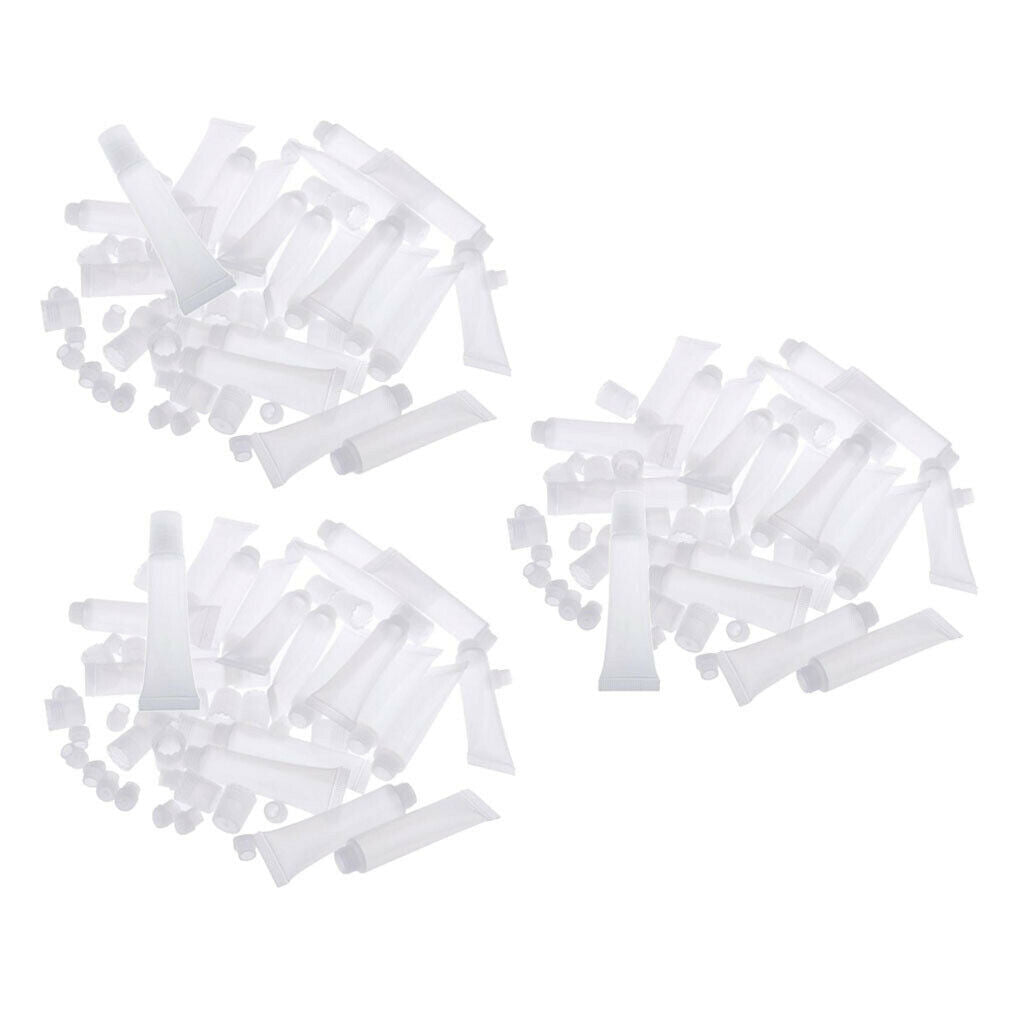 60x Clear Lip Gloss Soft Squeeze Tubes Portable Bottles Vials Containers